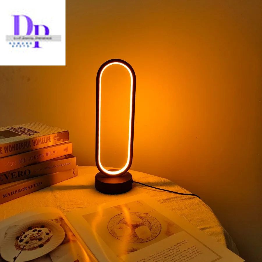 1PC Lamp Bedroom Ring Lamp Living Room Three-Color Dimming Bedside Lamp LED Night Light