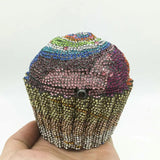 Women Blue Cupcake Evening Bag Crystal Clutch Purses Wedding Bridal Rhinestone Handbag Party Minaudiere Bag - V.I.P Digital Presence