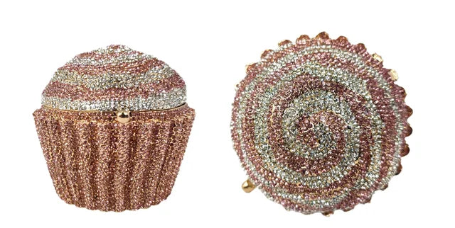 Women Blue Cupcake Evening Bag Crystal Clutch Purses Wedding Bridal Rhinestone Handbag Party Minaudiere Bag - V.I.P Digital Presence