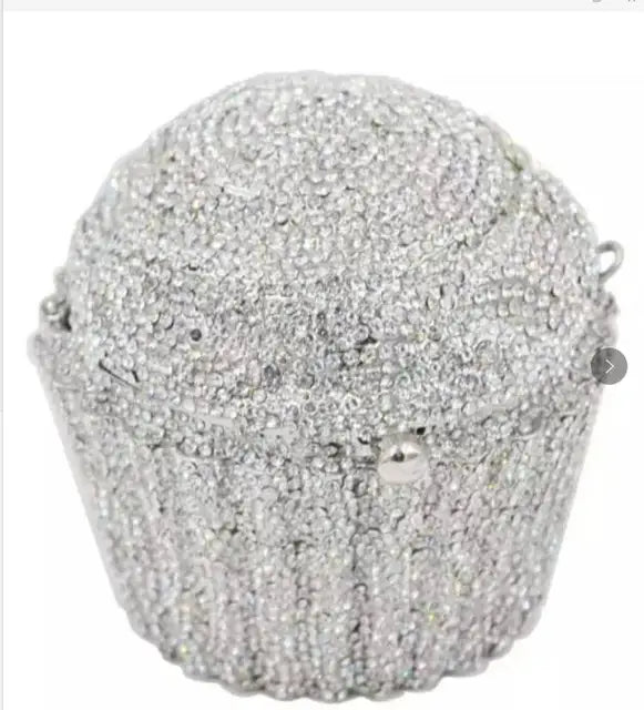 Women Blue Cupcake Evening Bag Crystal Clutch Purses Wedding Bridal Rhinestone Handbag Party Minaudiere Bag - V.I.P Digital Presence