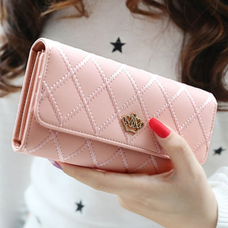 Womens Wallets and Purses Plaid PU Leather Long Wallet Hasp Phone Bag Money Coin Pocket Card Holder Female Wallets Purse - V.I.P Digital Presence