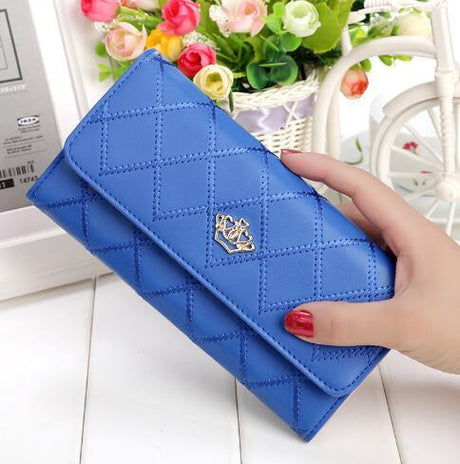 Womens Wallets and Purses Plaid PU Leather Long Wallet Hasp Phone Bag Money Coin Pocket Card Holder Female Wallets Purse - V.I.P Digital Presence