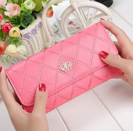 Womens Wallets and Purses Plaid PU Leather Long Wallet Hasp Phone Bag Money Coin Pocket Card Holder Female Wallets Purse - V.I.P Digital Presence