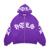 Zipper hoodie Gothic letter printed hoodie oversized hoodie - V.I.P Digital Presence